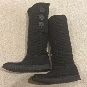 UGG Black Over the Knee Boots Cozy Knit Style